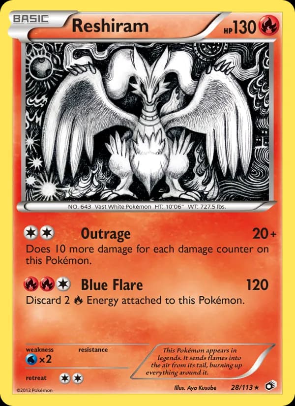 Reshiram 28/113, Legendary Treasures