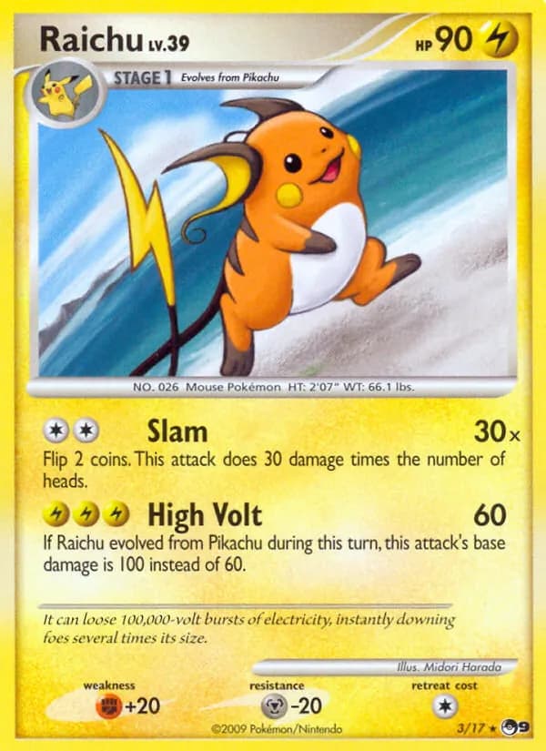 Raichu 3/17, POP Series 9