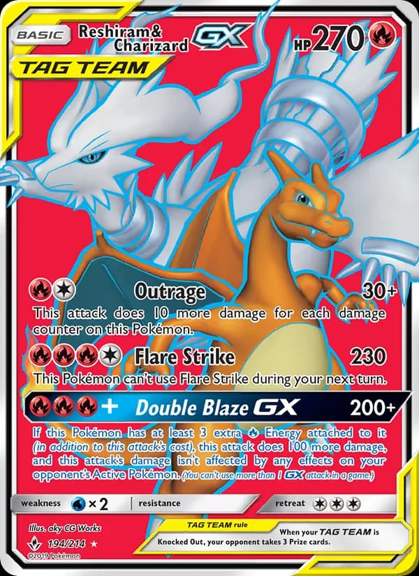 Reshiram & Charizard GX 194/214