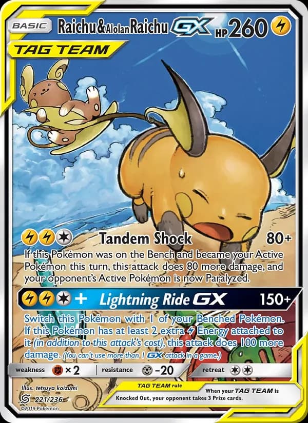 Raichu & Alolan Raichu GX 221/236