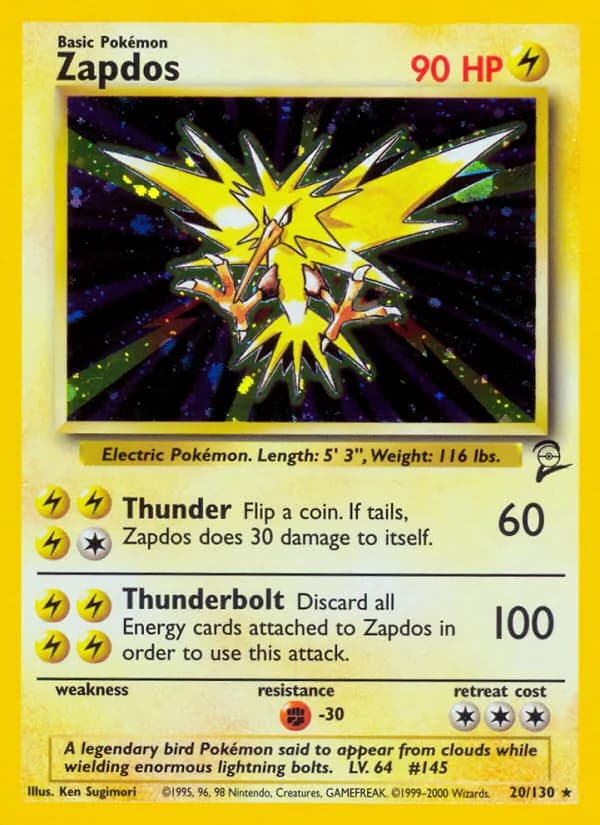 Zapdos 20/130, Base Set 2