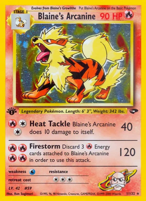 Blaine's Arcanine 1/132, Gym Challenge