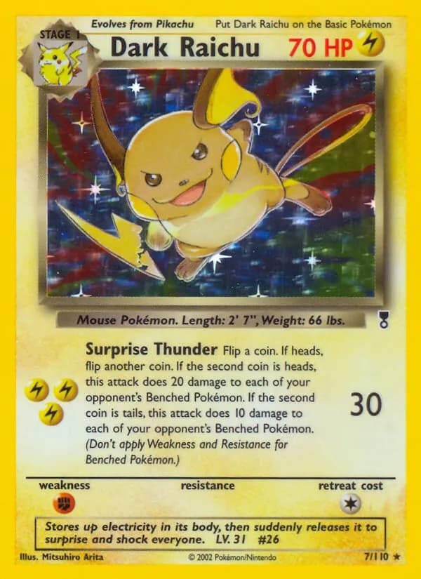 Dark Raichu 7/110, Legendary Collection