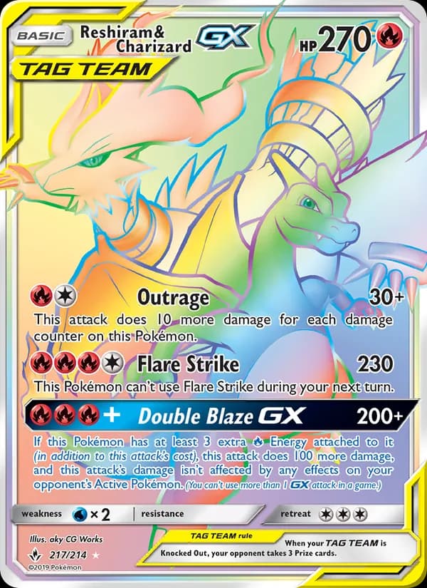 Reshiram & Charizard GX 217/214