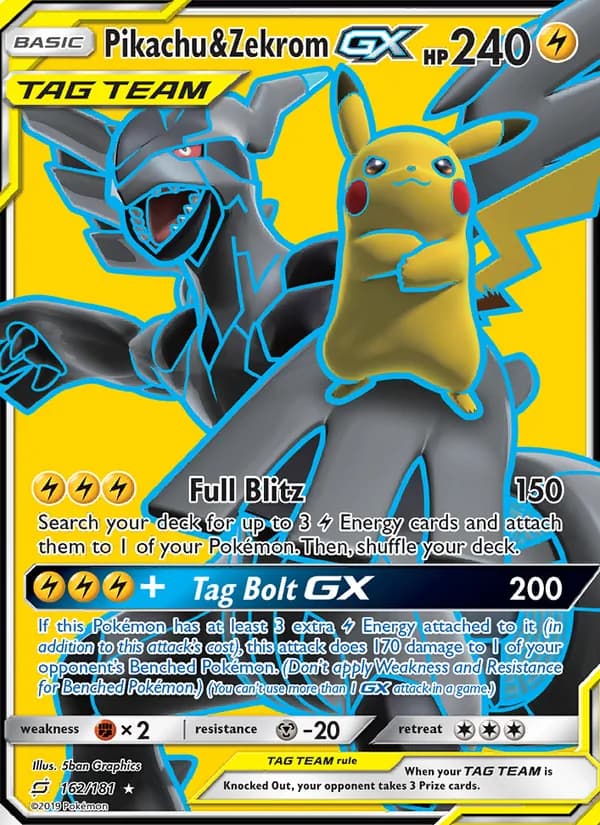 Pikachu & Zekrom GX 162/181, Team Up