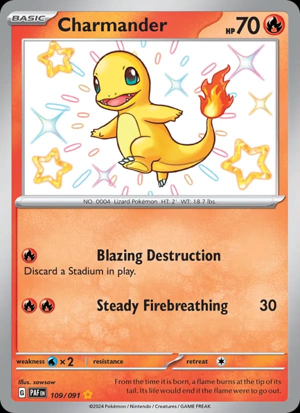 Charmander 109/91, Paldean Fates