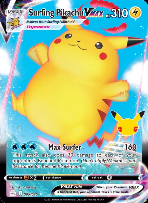 Surfing Pikachu VMAX 9/25
