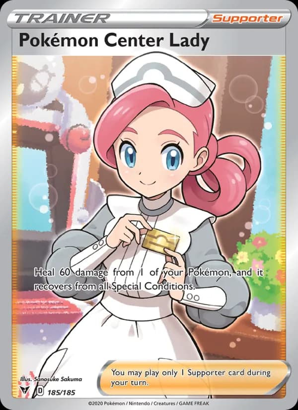 Pokémon Center Lady 185/185, Vivid Voltage