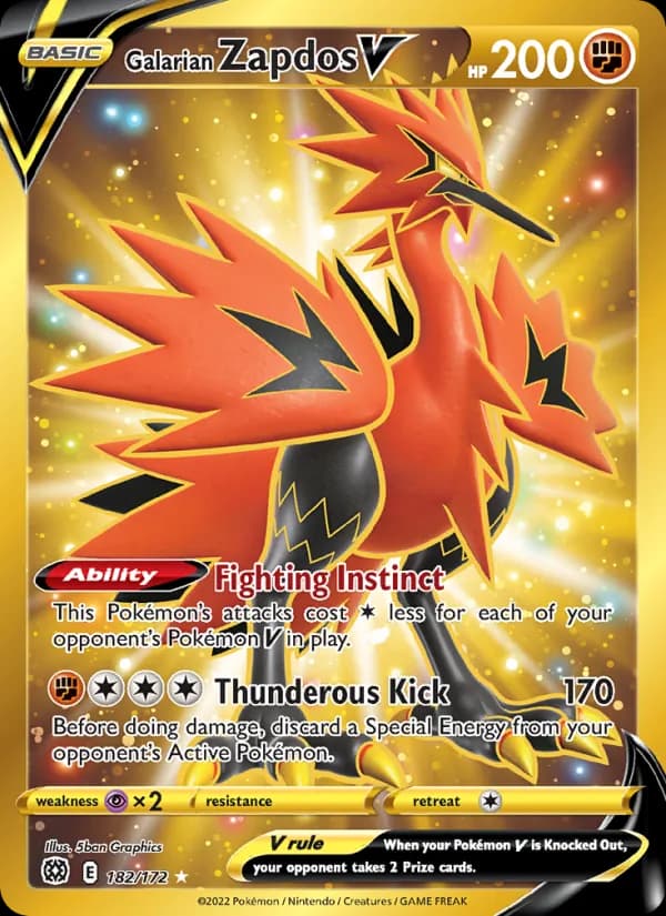 Galarian Zapdos V 182/172, Brilliant Stars