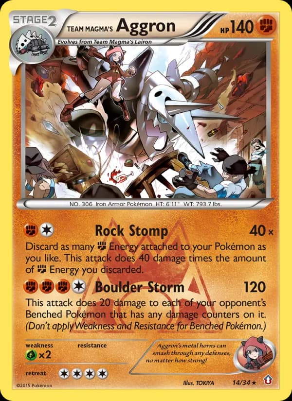 Team Magma's Aggron 14/34, Double Crisis