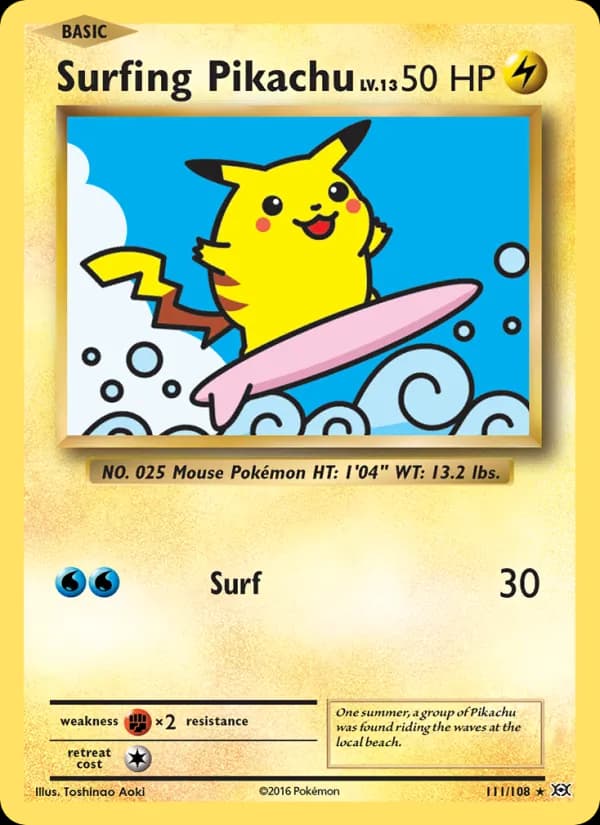 Surfing Pikachu 111/108, Evolutions