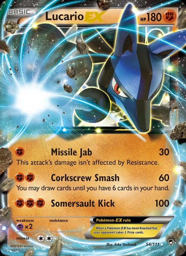 Lucario EX 54/111, Furious Fists